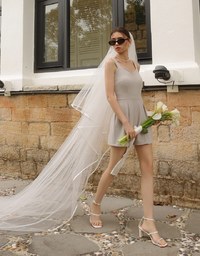 Sweetheart Neckline Wide Strap Pleated Padded Jumpsuit