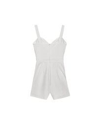 Sweetheart Neckline Wide Strap Pleated Padded Jumpsuit