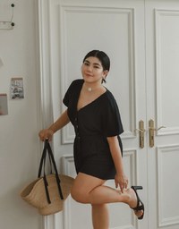 Soft Crinkle Textured V Neck Buttoned Front Jumpsuit