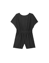 Soft Crinkle Textured V Neck Buttoned Front Jumpsuit