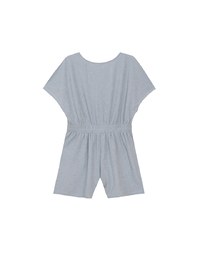 Soft Crinkle Textured V Neck Buttoned Front Jumpsuit