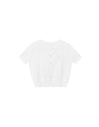 【Lyra & Toby】Embroidery Graphic Ribbed Buttoned Knit Cardigan Top