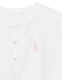 【Lyra & Toby】Embroidery Graphic Ribbed Buttoned Knit Cardigan Top
