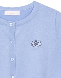 【Lyra & Toby】Embroidery Graphic Ribbed Buttoned Knit Cardigan Top