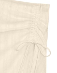 Textured Stripe Ruched Side Drawstring Mini Skorts