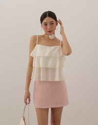 Tiered Ruffle Flowy Spaghetti Strap Cami Top