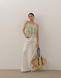 Tiered Ruffle Flowy Spaghetti Strap Cami Top