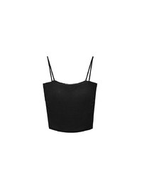 Basic Ribbed Slim Strap Crop Cami Top
