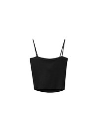 Basic Ribbed Slim Strap Crop Cami Top