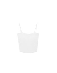 Basic Ribbed Slim Strap Crop Cami Top