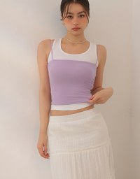 Basic Ribbed Slim Strap Crop Cami Top