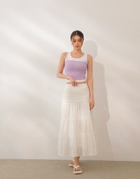 Basic Ribbed Slim Strap Crop Cami Top