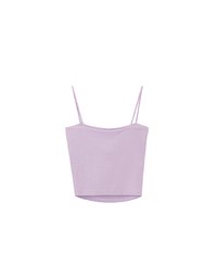Basic Ribbed Slim Strap Crop Cami Top