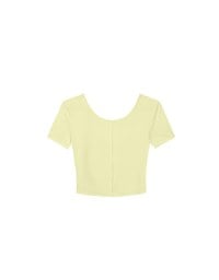 Basic Essential 2 Way Stretch Crop Tee with Side Ruching Detail