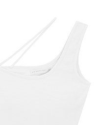 Asymmetrical Neckline One Shoulder Ribbed Knit Padded Crop Top