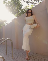 Asymmetrical Neckline One Shoulder Ribbed Knit Padded Crop Top