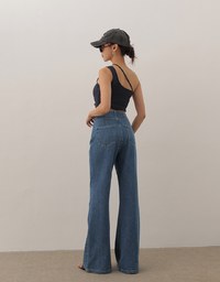Asymmetrical Neckline One Shoulder Ribbed Knit Padded Crop Top