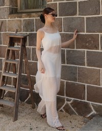 Sheer Longline Cover Up Cami Top with Side Slit Design