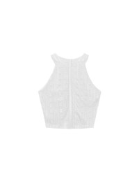 Lace Textured Halter Neck Sleeveless Padded Top