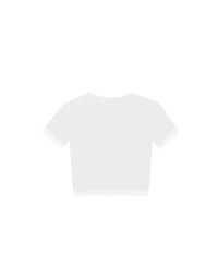 Layered Sheer Lettuce Edge Crew Neck Fitted Tee