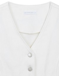 Tailored V Neck Button Front Short Sleeve Cropped Blazer Top