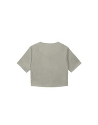Tailored V Neck Button Front Short Sleeve Cropped Blazer Top