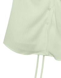 Crinkle Texture Square Neck Top with Adjustable Back Tie Detail