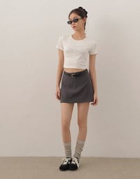 Rhinestone Lettering Embellished Slim Fit Cropped Tee