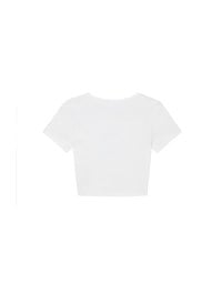 Rhinestone Lettering Embellished Slim Fit Cropped Tee