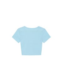 Rhinestone Lettering Embellished Slim Fit Cropped Tee