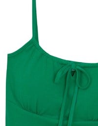Youthful Vibe Crop Camisole Top with Ruched Drawstring Detail