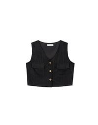 Lace Crochet Inspired Knit Vest Top with Pocket Accents