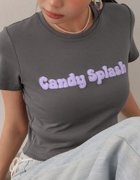 Candy Splash Slogan Fitted Tee