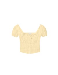 Square Neck Puff Sleeve Button Up Corset Top