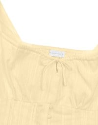 Square Neck Puff Sleeve Button Up Corset Top