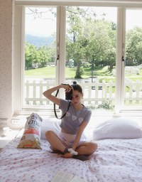 ハート×リボンレース装飾ショートT