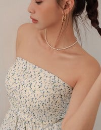Floral Peplum Padded Tube Top