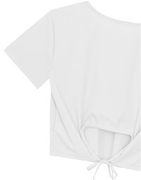 Cooling Fabric Open Back Ribbon Tie Crop Top