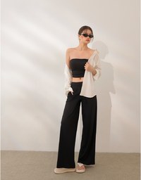 Cooling Fabric Side Ruching Bandeau Bra Top