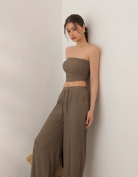 Cooling Fabric Side Ruching Bandeau Bra Top
