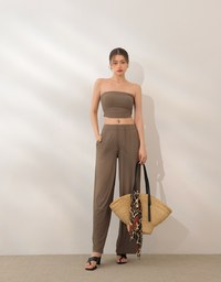 Cooling Fabric Side Ruching Bandeau Bra Top