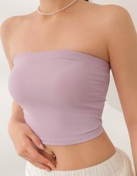 Cooling Fabric Side Ruching Bandeau Bra Top