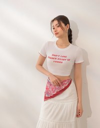 標語羅紋短版TEE