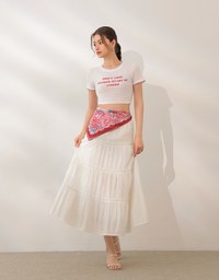 標語羅紋短版TEE