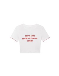標語羅紋短版TEE