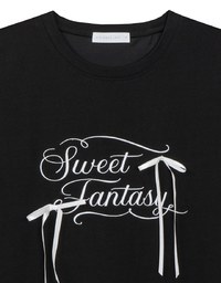 Ribbon Bow Embroidered Oversized Letter Tee