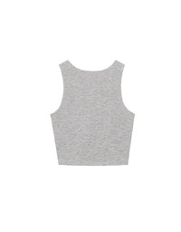 AIRY HOURGLASS Round Neck Textured Ribbed Crop Padded Tank Top