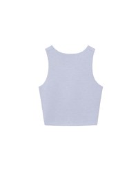 AIRY HOURGLASS Round Neck Textured Ribbed Crop Padded Tank Top