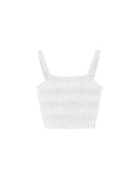 Lace Trim Strap Pintuck Texture Button Front Camisole Top