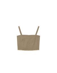 2 Way Frayed Hem Cropped Cami Top with Detachable Straps